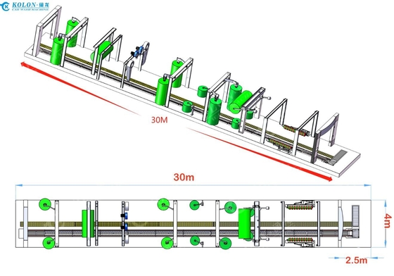 14 브러쉬 자동 터널 자동차 세탁기 길이 30000mm